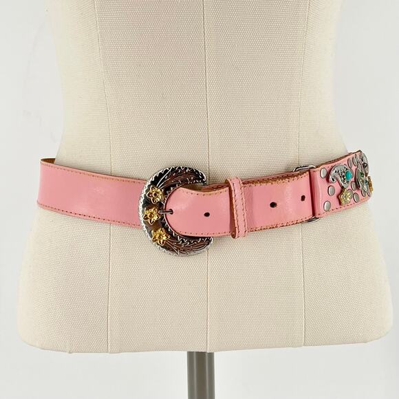 Y2K pink western belt bling bejeweled 2000s vintage - Picture 3 of 9